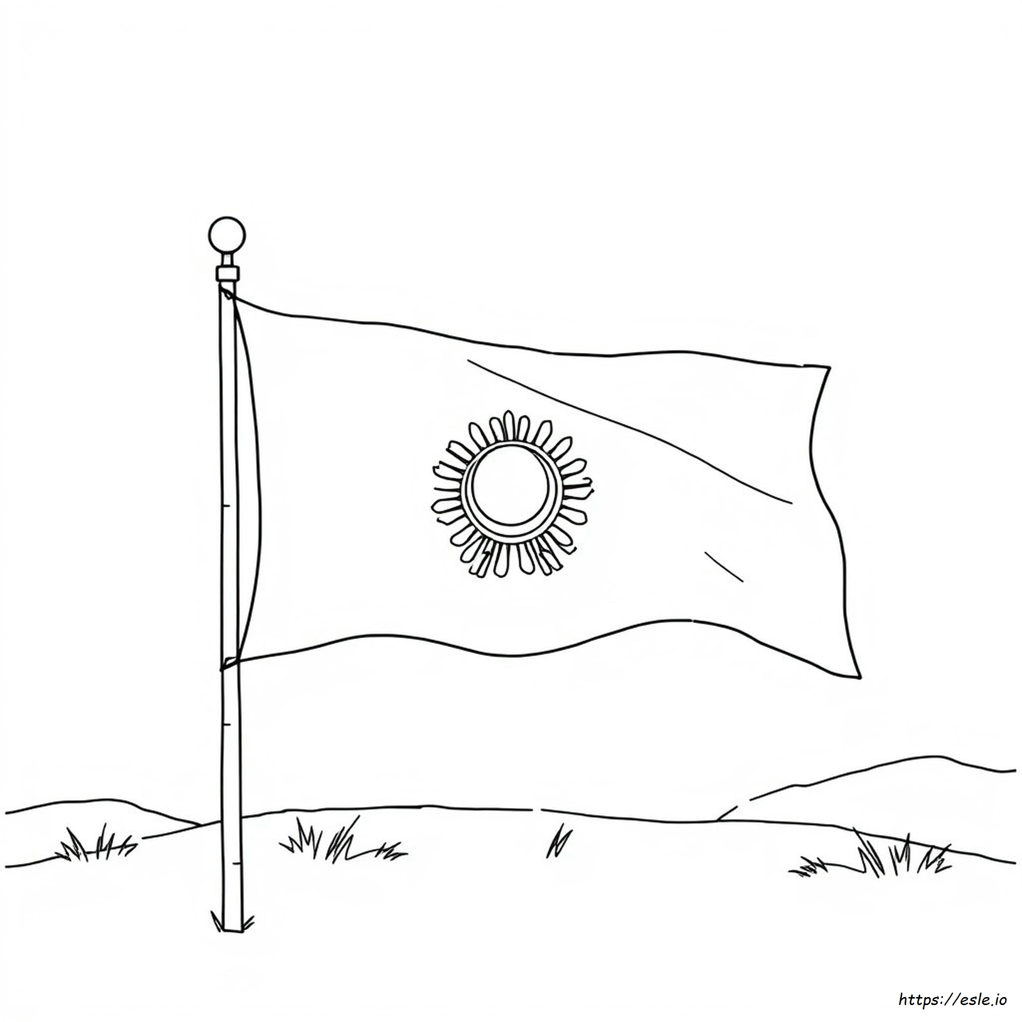 Bandera De Kazajistán Para Colorear