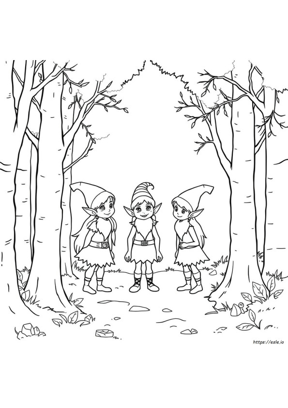 Free Printable Elves Coloring Pages