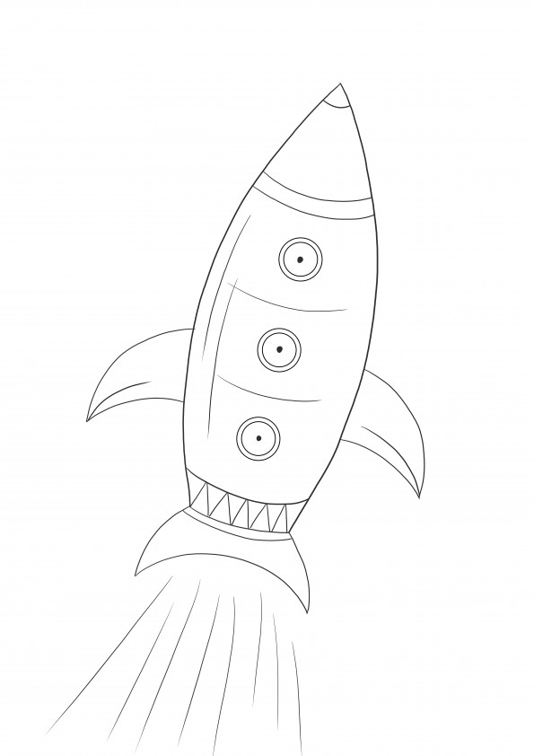 Simple Rocket image free to download and color for kids
