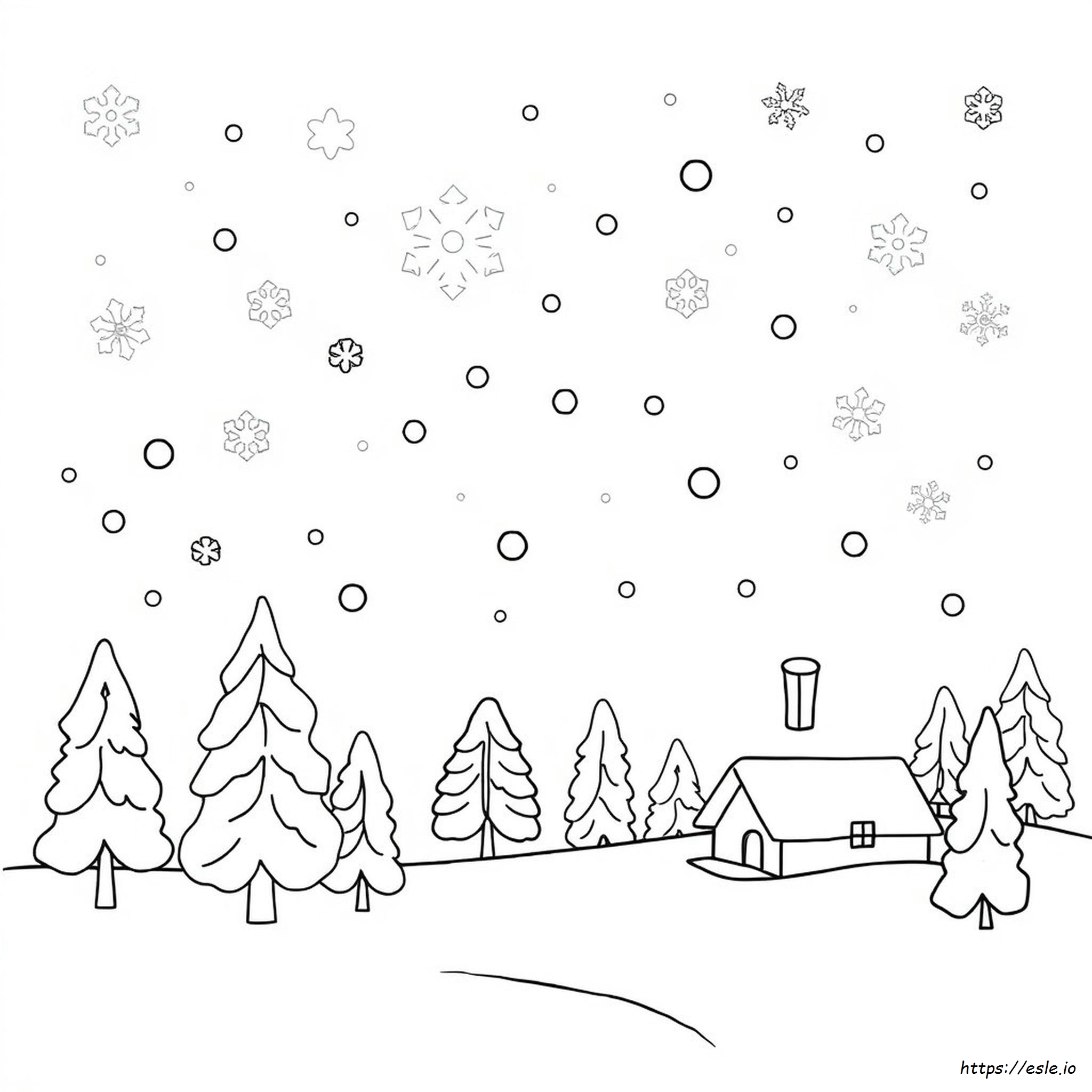 Páginas Para Colorear De Nieve Imprimibles Gratis