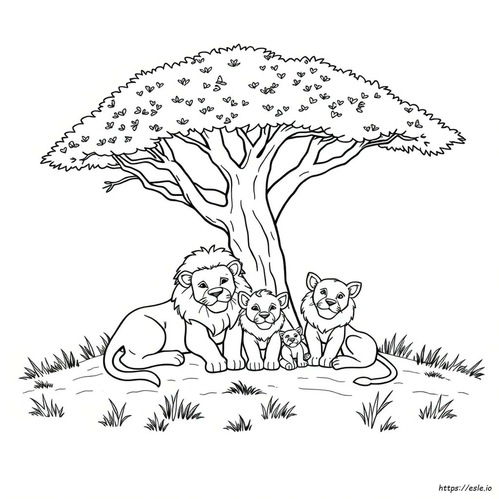 Lion Family Coloring Pages