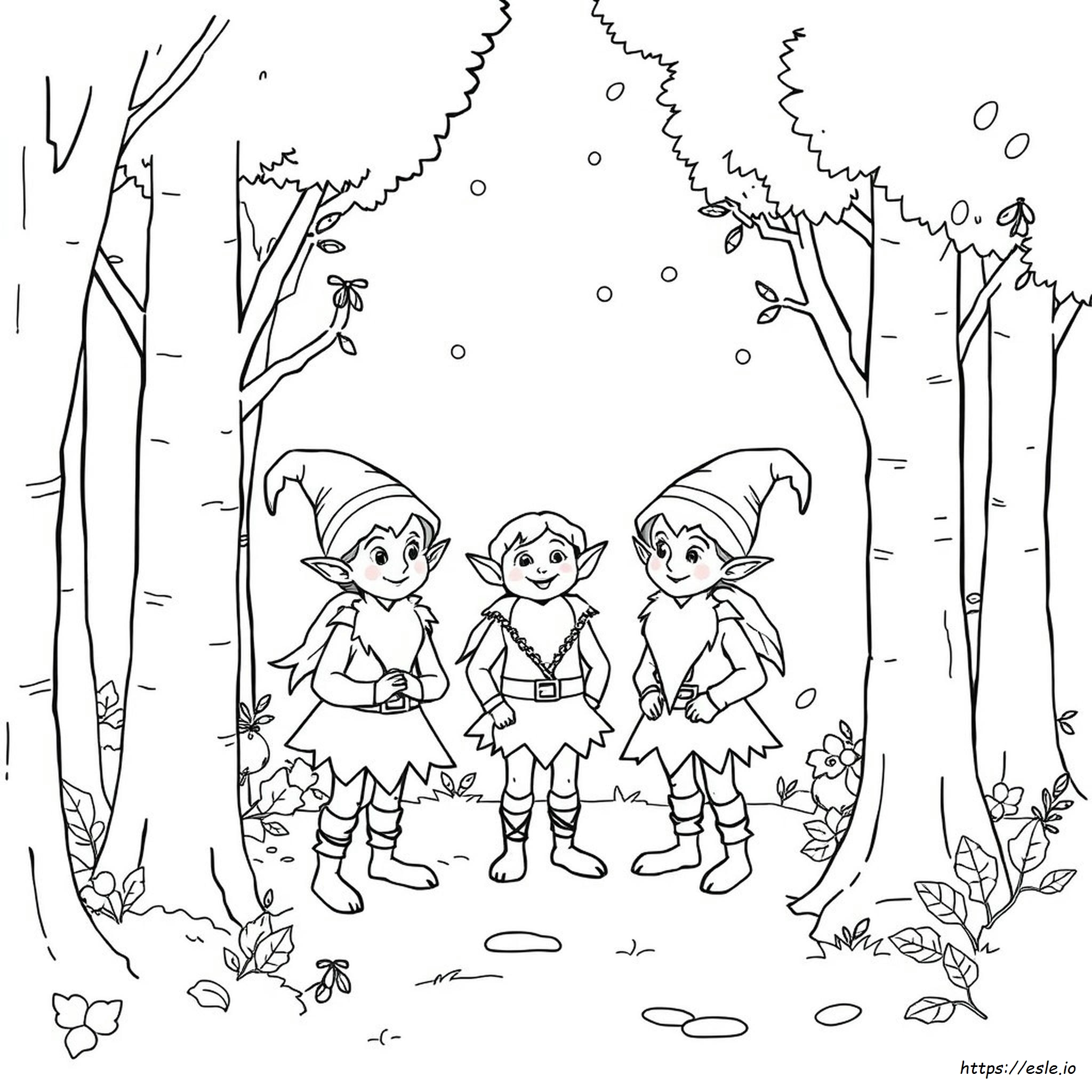 Colouring Pages Of Elves
