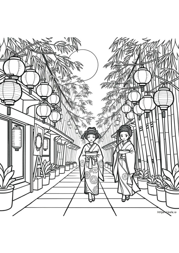 Jepang Gambar Mewarnai Dapat Dicetak Gratis