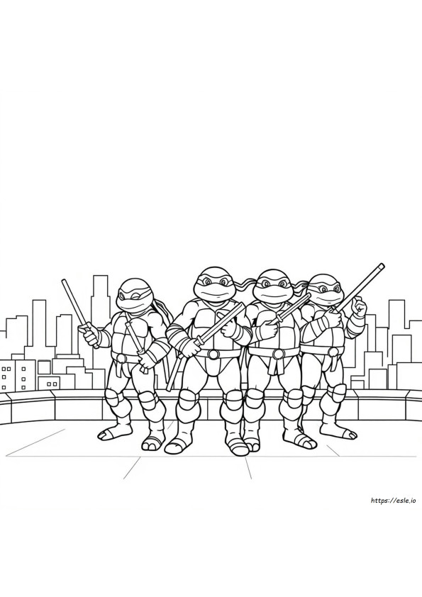 Tartarughe Ninja Da Colorare In Bianco E Nero