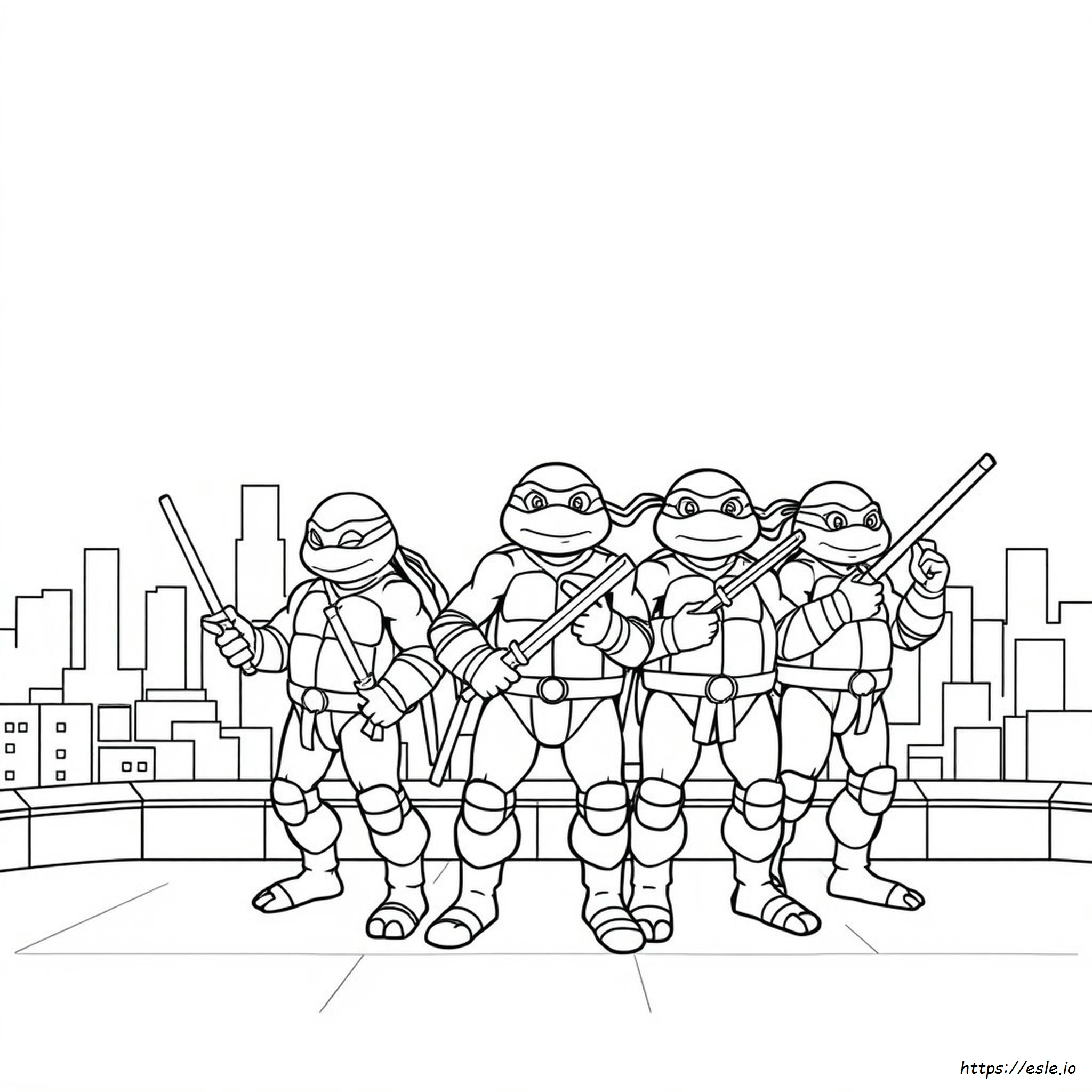 Ninja Turtles Black And White Coloring Pages