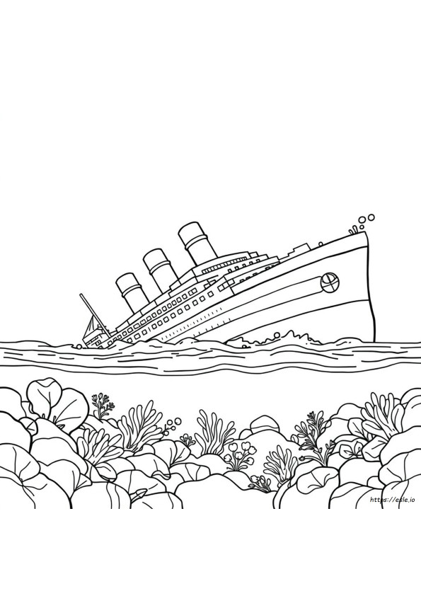 Titanic Tenggelam Lembar Mewarnai