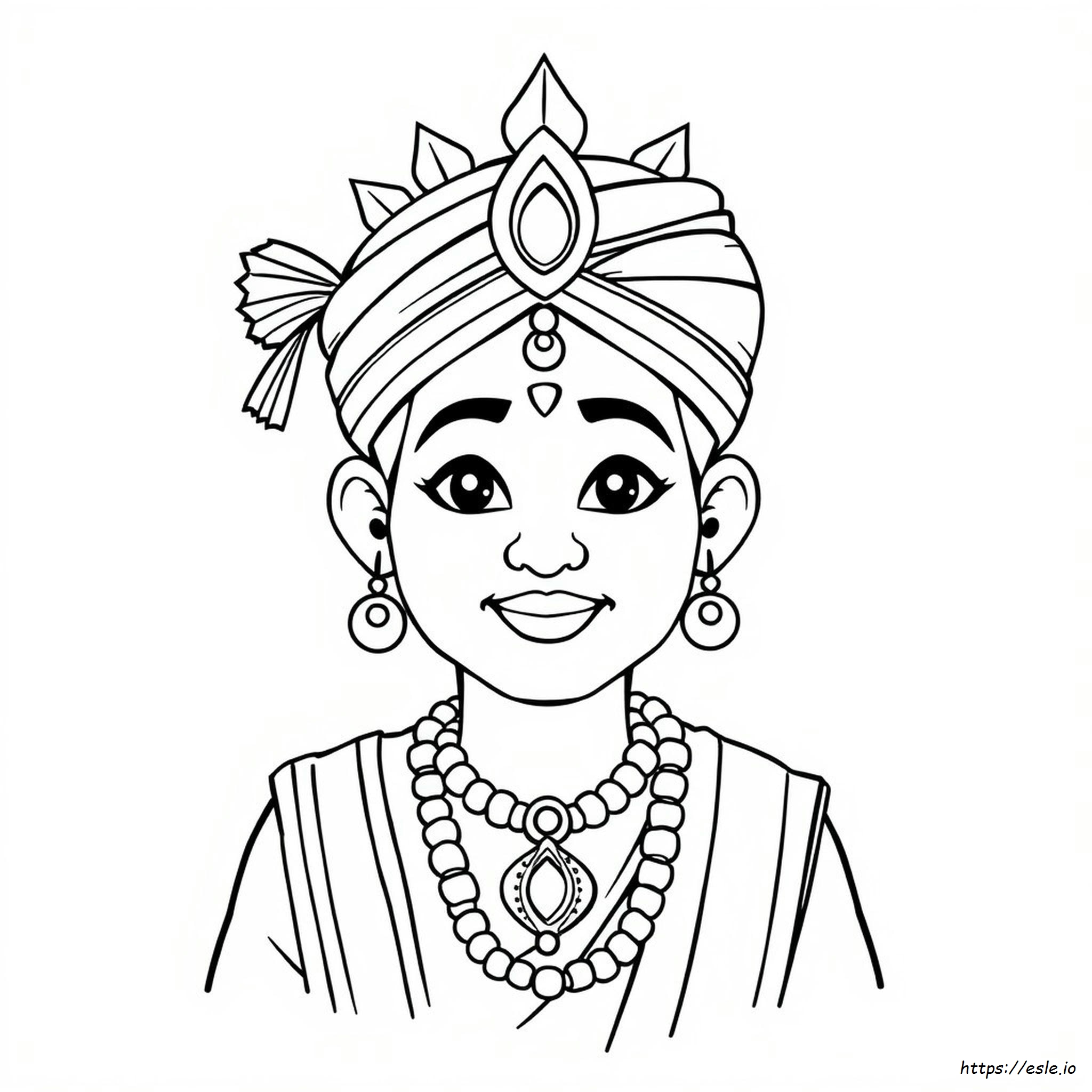 Indian Face Coloring Page
