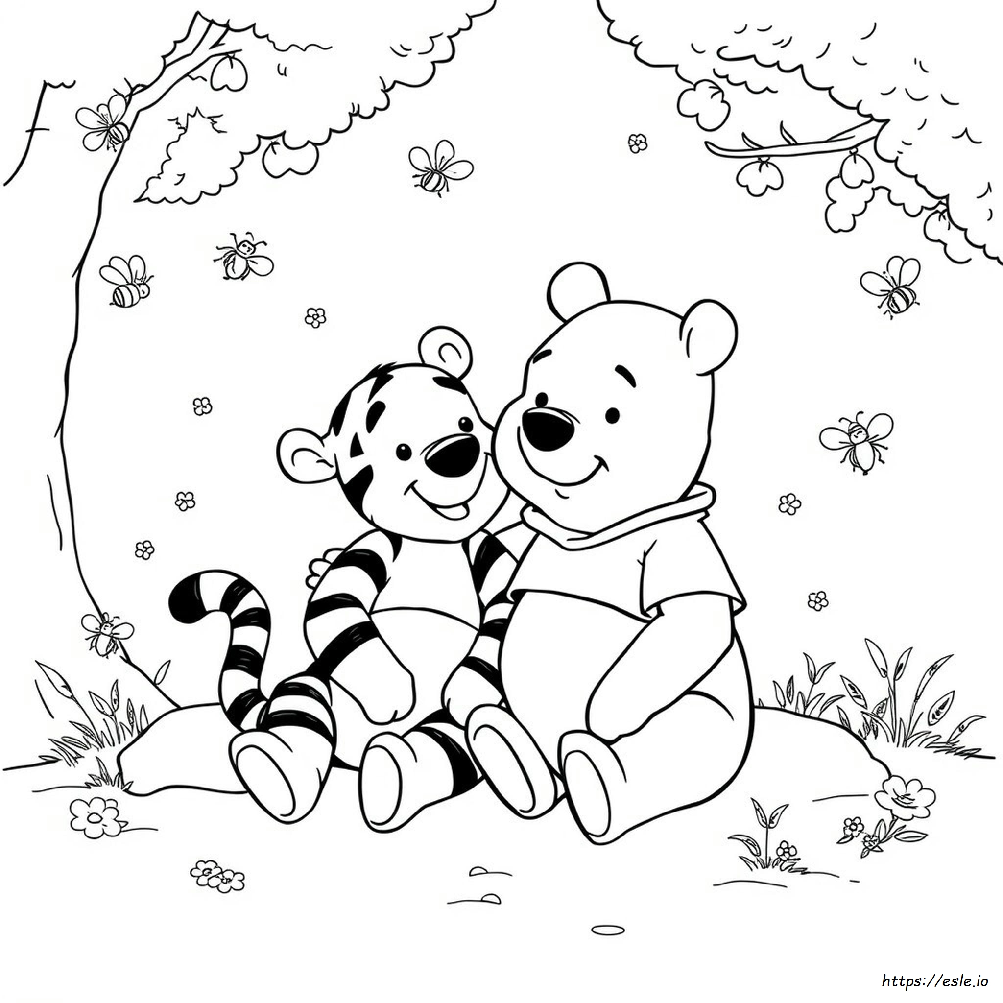 Gambar Mewarnai Pooh Disney Tigger Baby Untuk Diwarnai