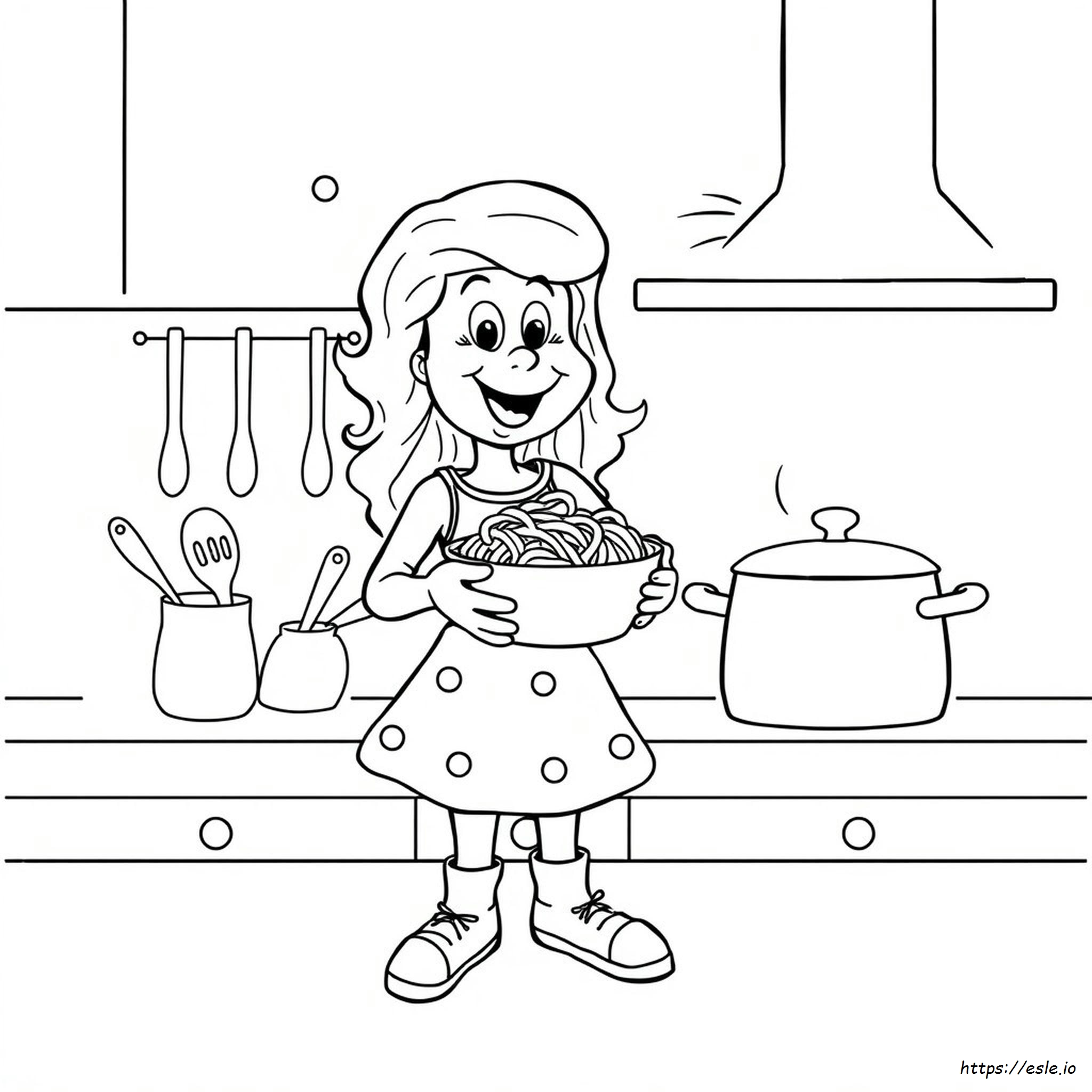 Betty Spaghetti Gambar Mewarnai - Gratis Untuk Dicetak