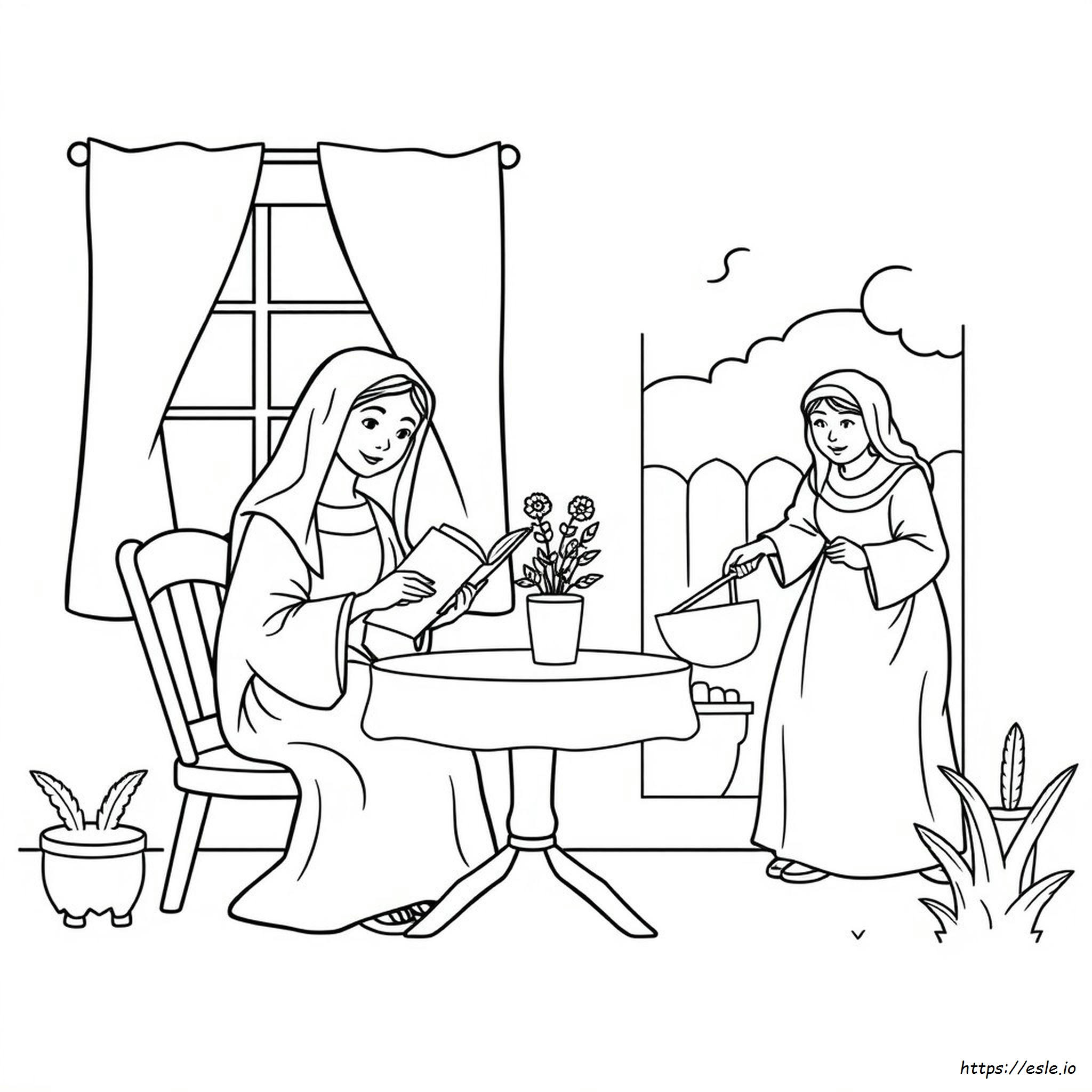 Desenhos De Maria E Marta Para Colorir