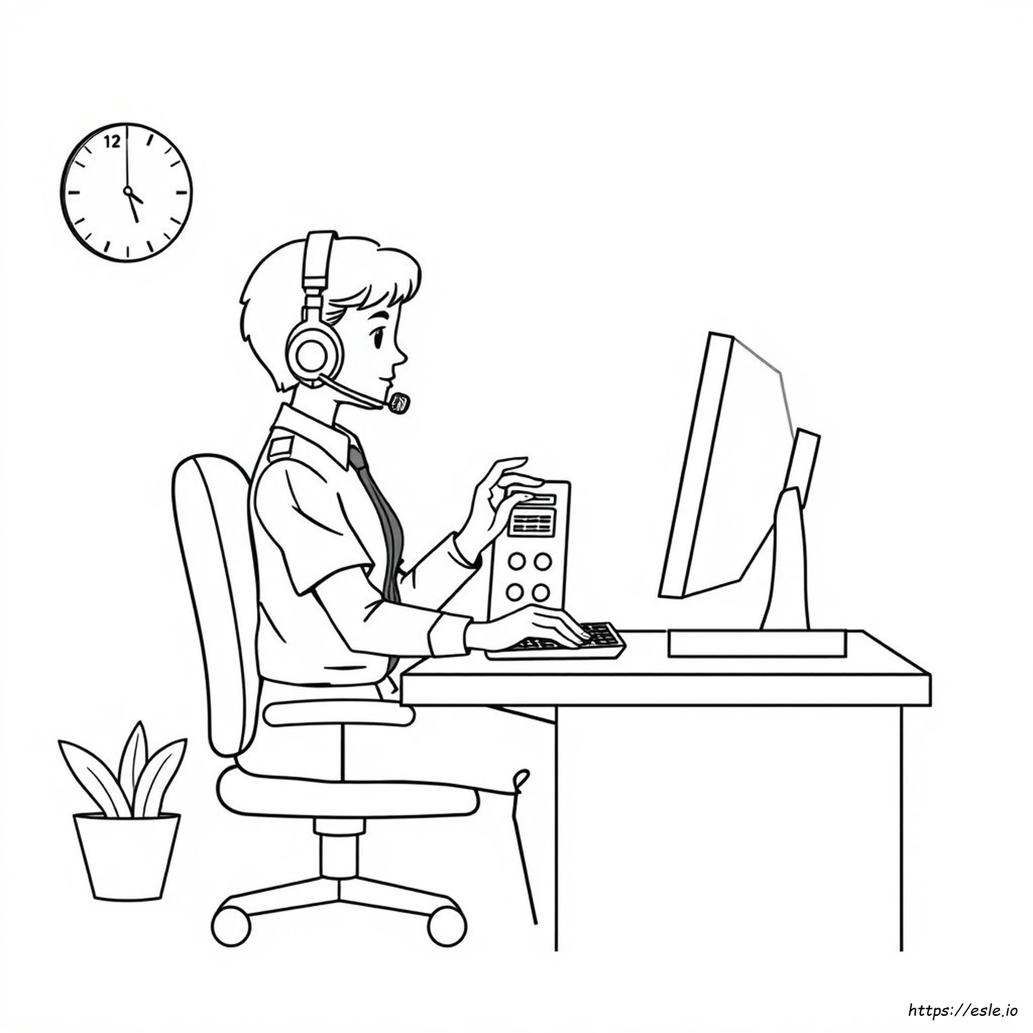 911 Dispatcher Coloring Pages