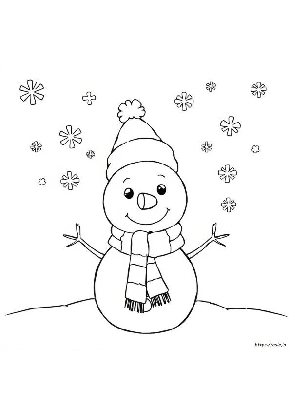 雪だるまの顔 ぬりえ