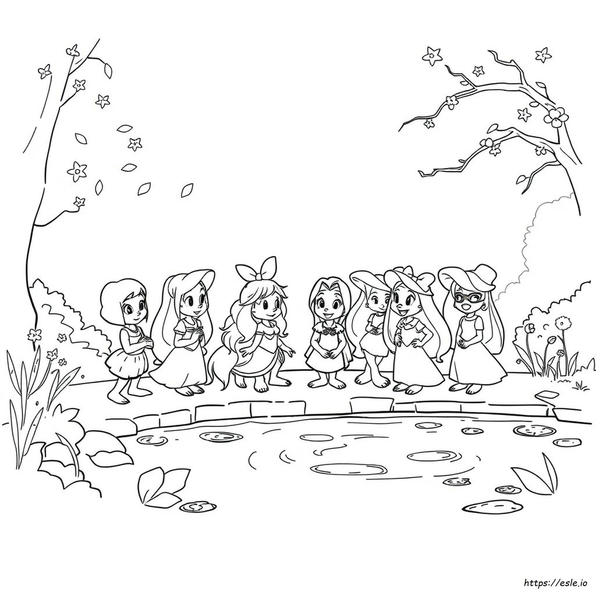 All Disney Characters Together Coloring Pages