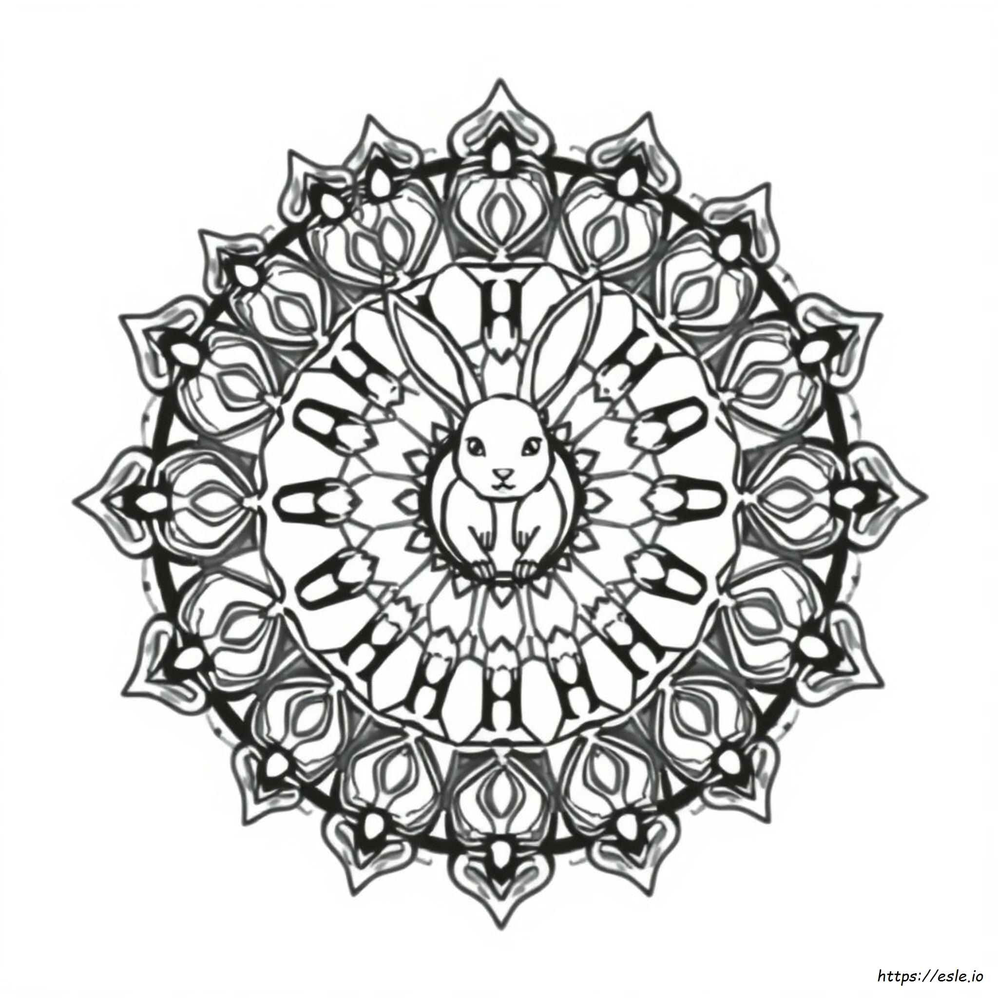 Rabbit Mandala Coloring Pages