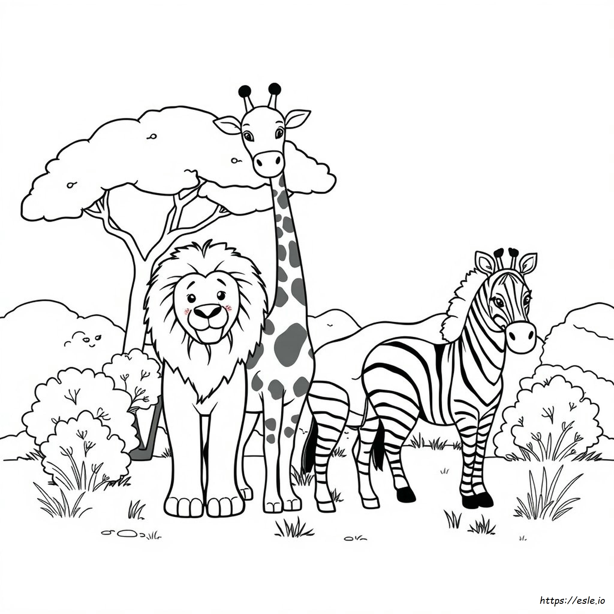 Wild Animals For Colouring