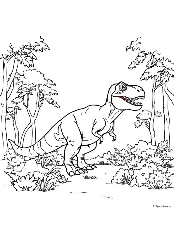 Basılabilir Gerçekçi T Rex Boyama Sayfası