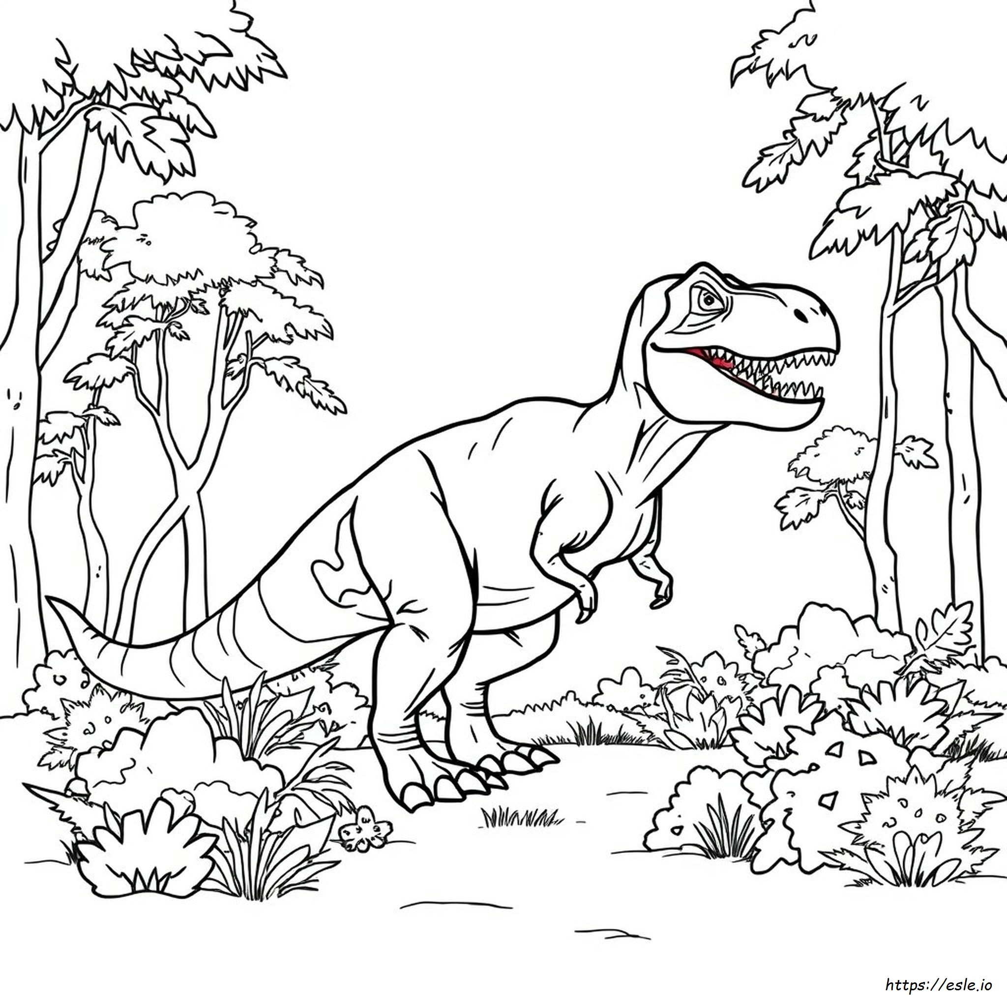 Printable Realistic T Rex Coloring Page