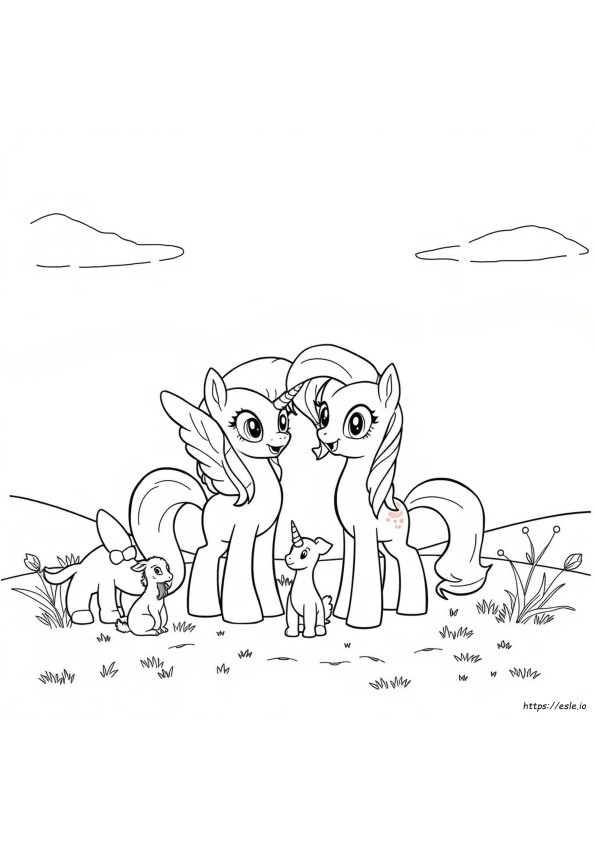 Twilight Sparkle Fluttershy My Little Pony Coloring Pages