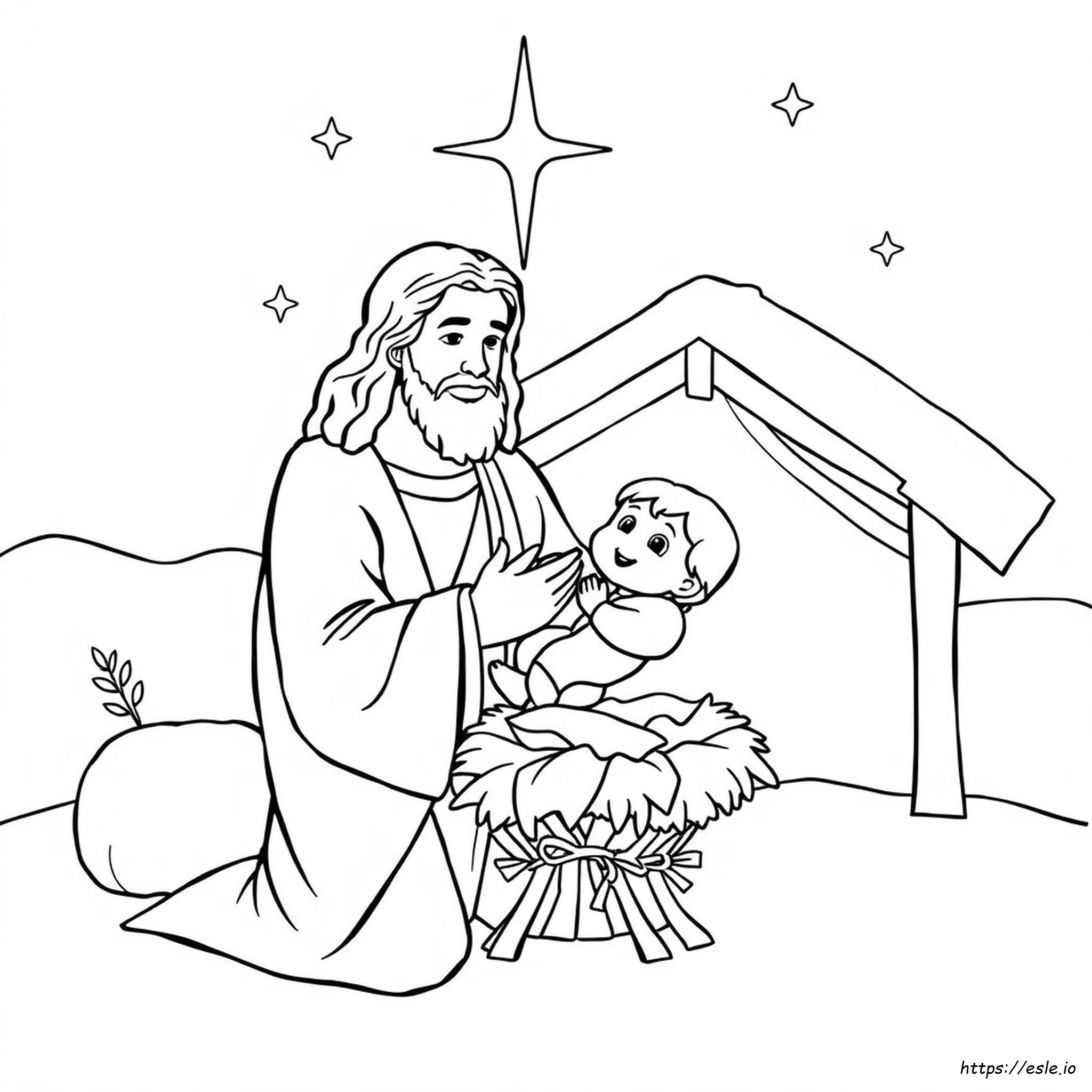 Jesus Christmas Coloring Pages Free