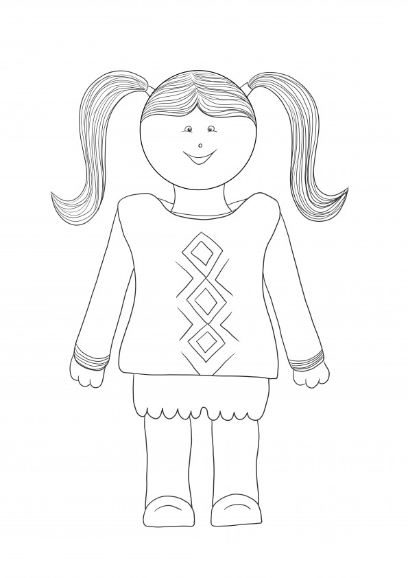 Daisy girl scout doll free to download and print page for kids