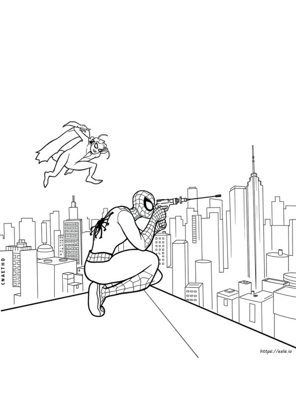 Spiderman Shooter Coloring Page