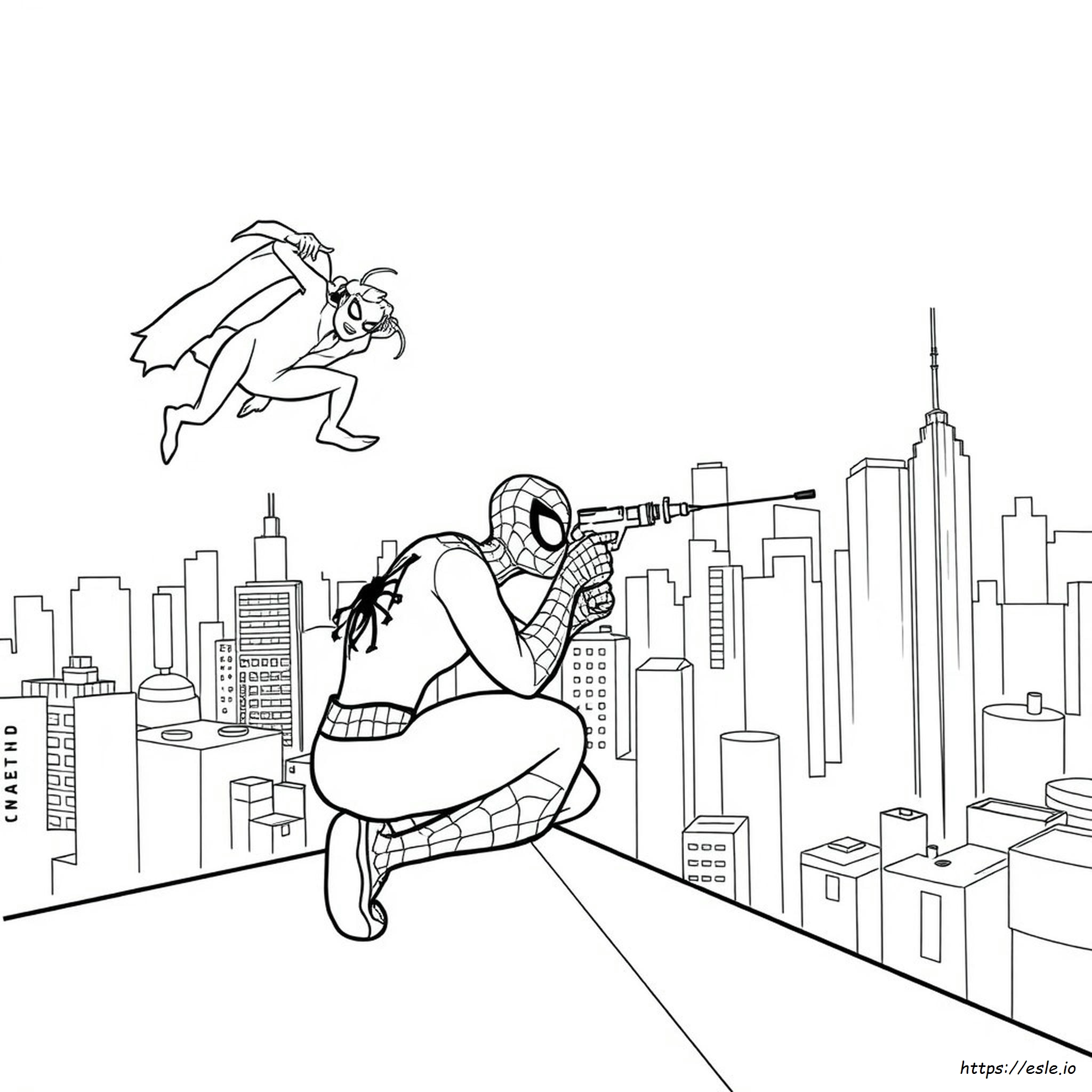 Spiderman Penembak Gambar Mewarnai
