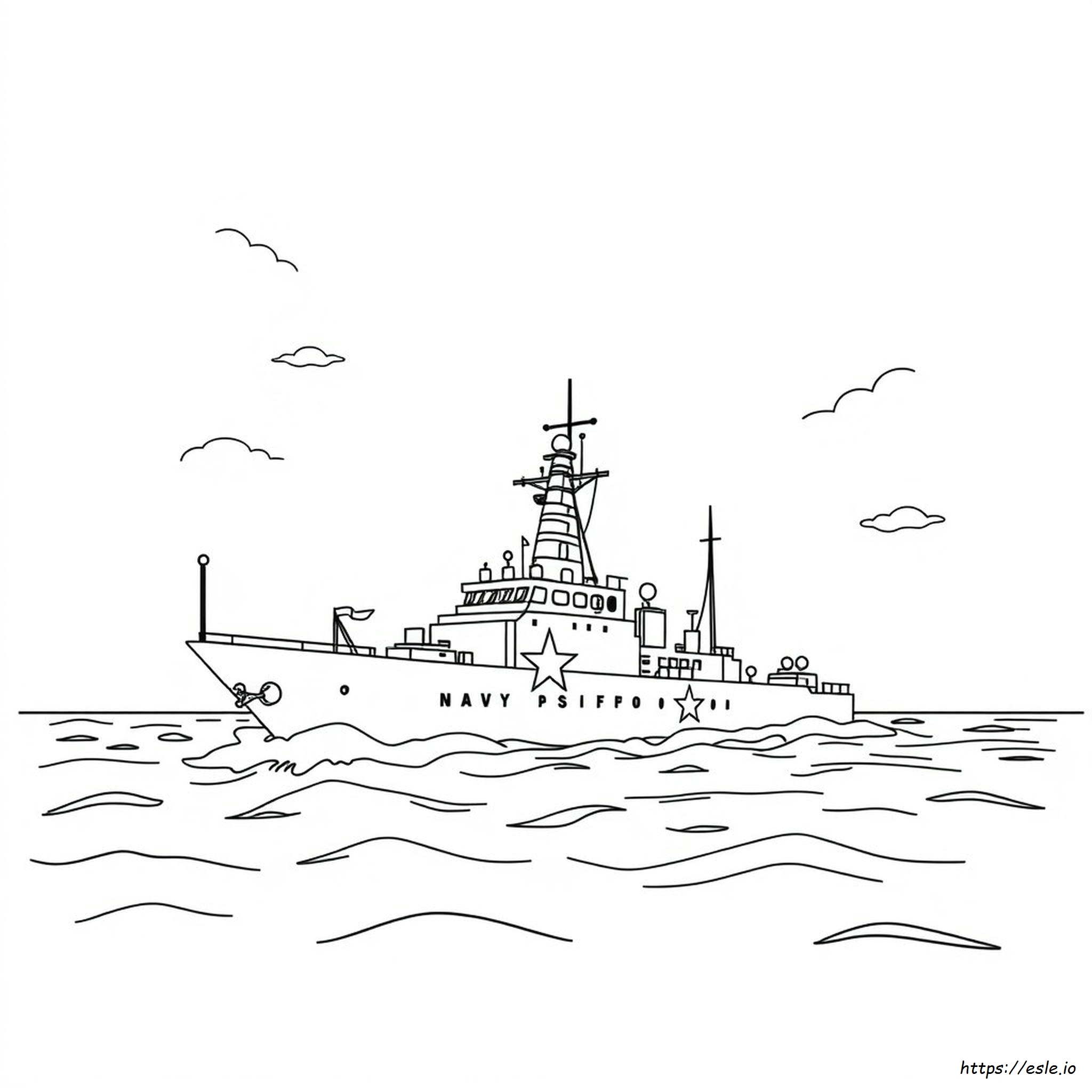 Navy Ship Coloring Page