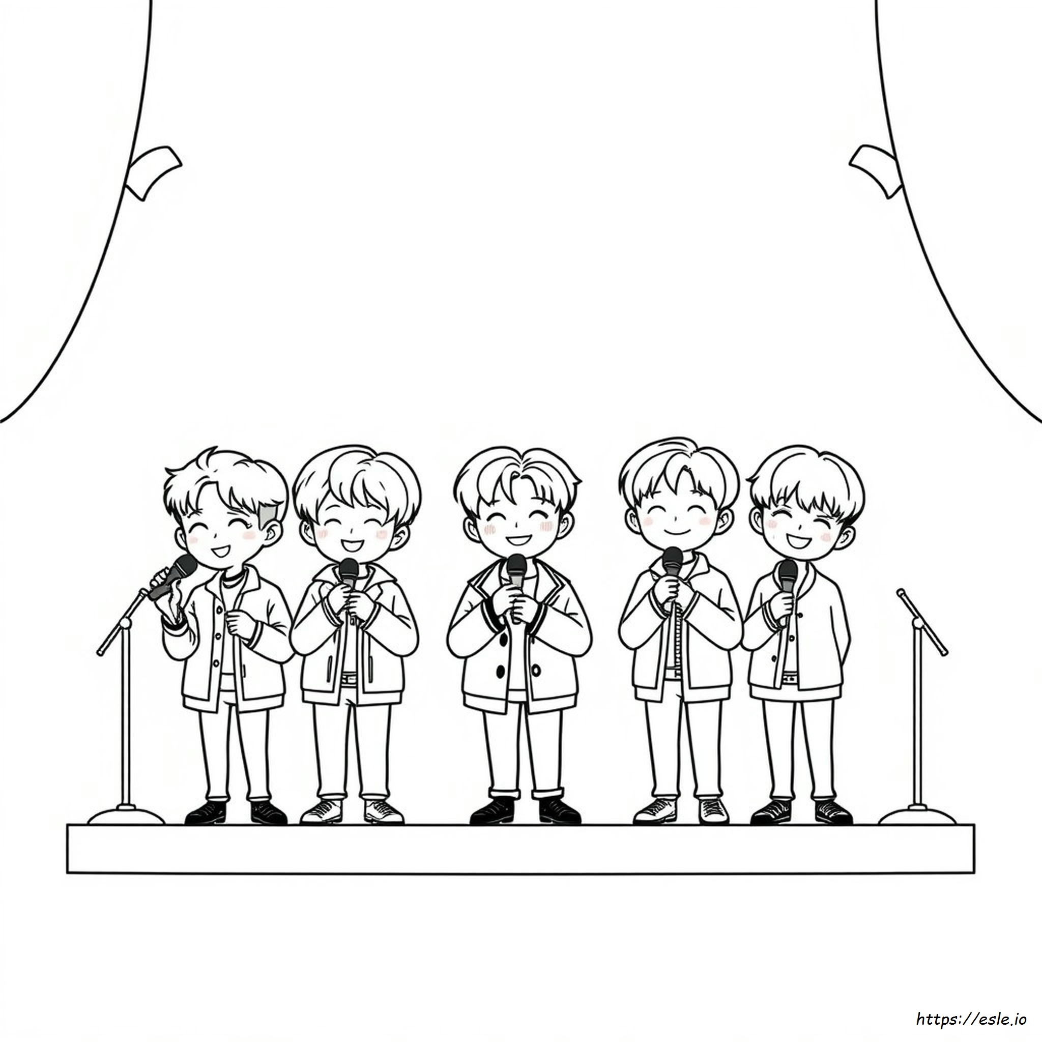 Coloring Pages Chibi Bts Drawing Easy