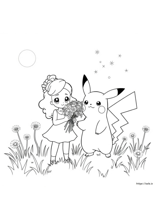 Evie And Pikachu Coloring Pages