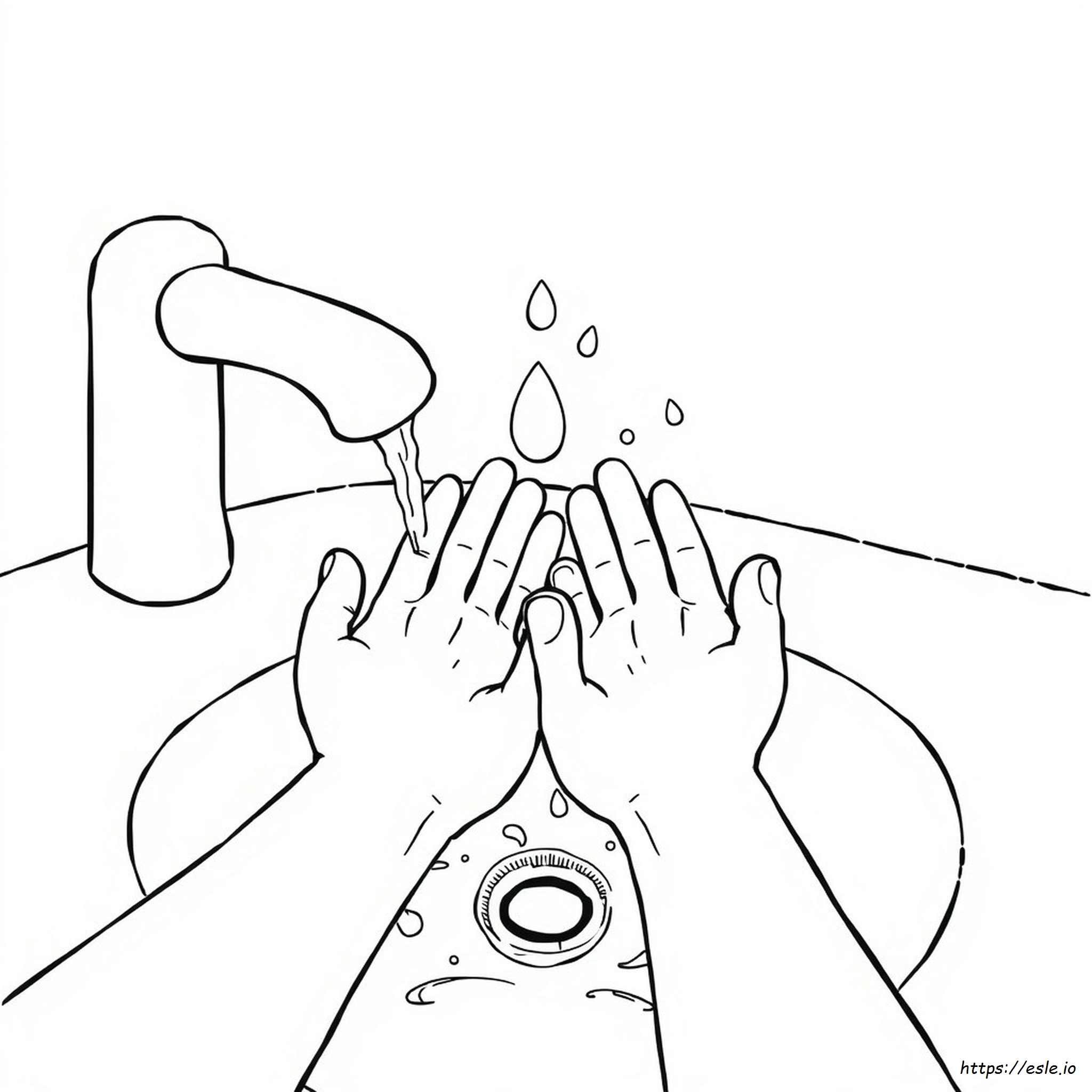 Hand Washing Germ Coloring Page