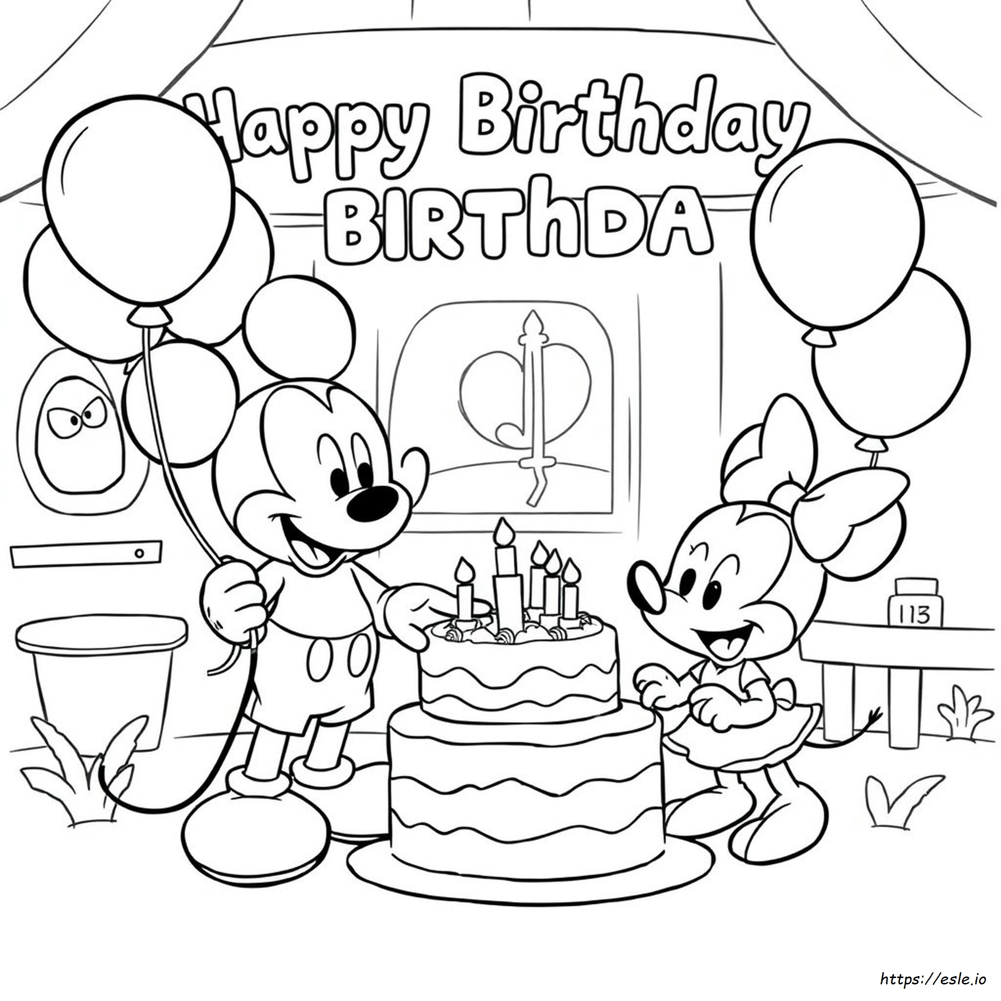 Coloriage Joyeux Anniversaire Mickey Mouse Clubhouse