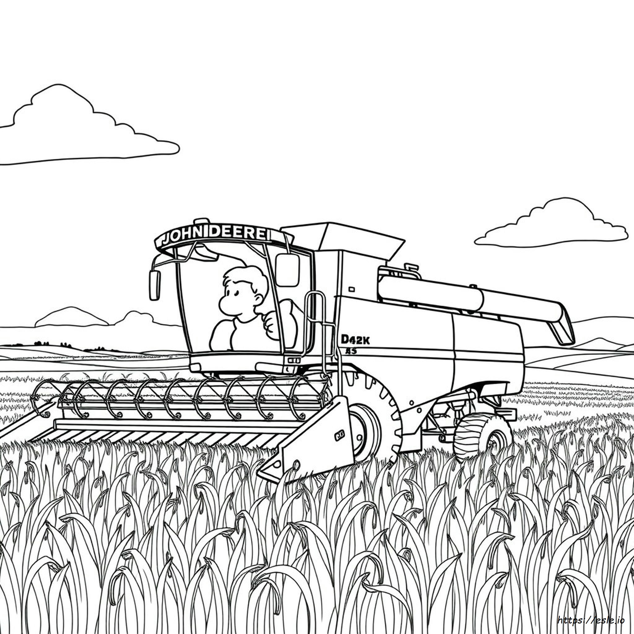 Combine Harvester John Deere Combine Coloring Pages