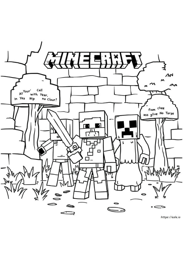 Minecraft Dungeons Colouring In