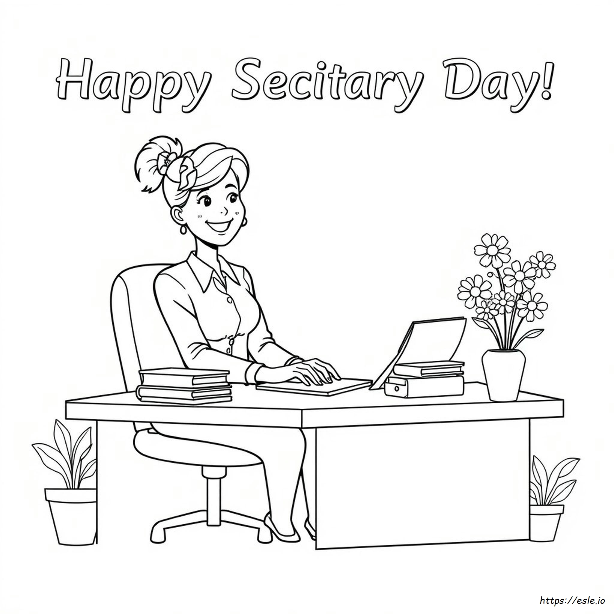 Selamat Hari Sekretaris, Gambar Mewarnai