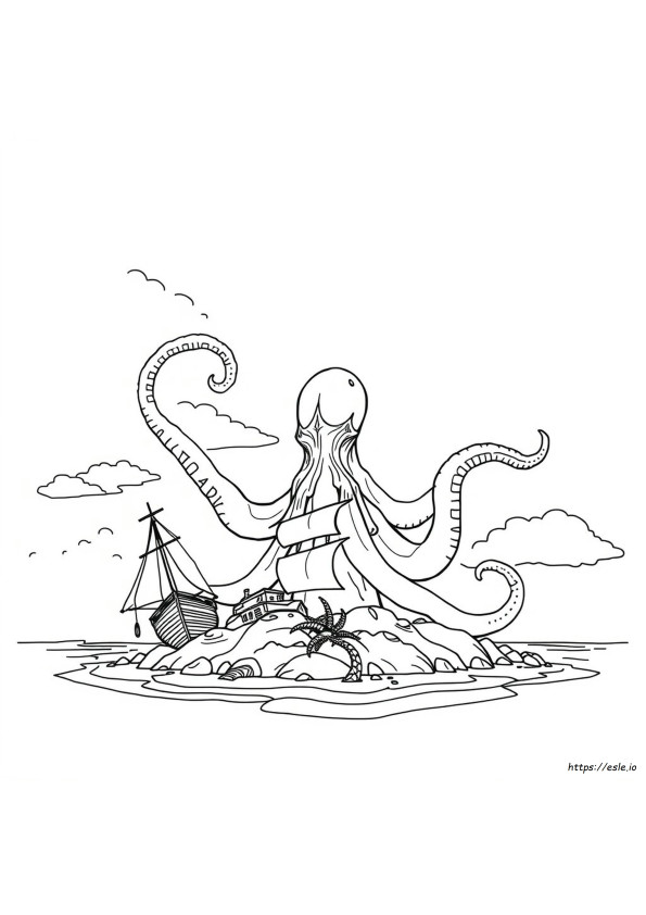 Kraken Coloring Page
