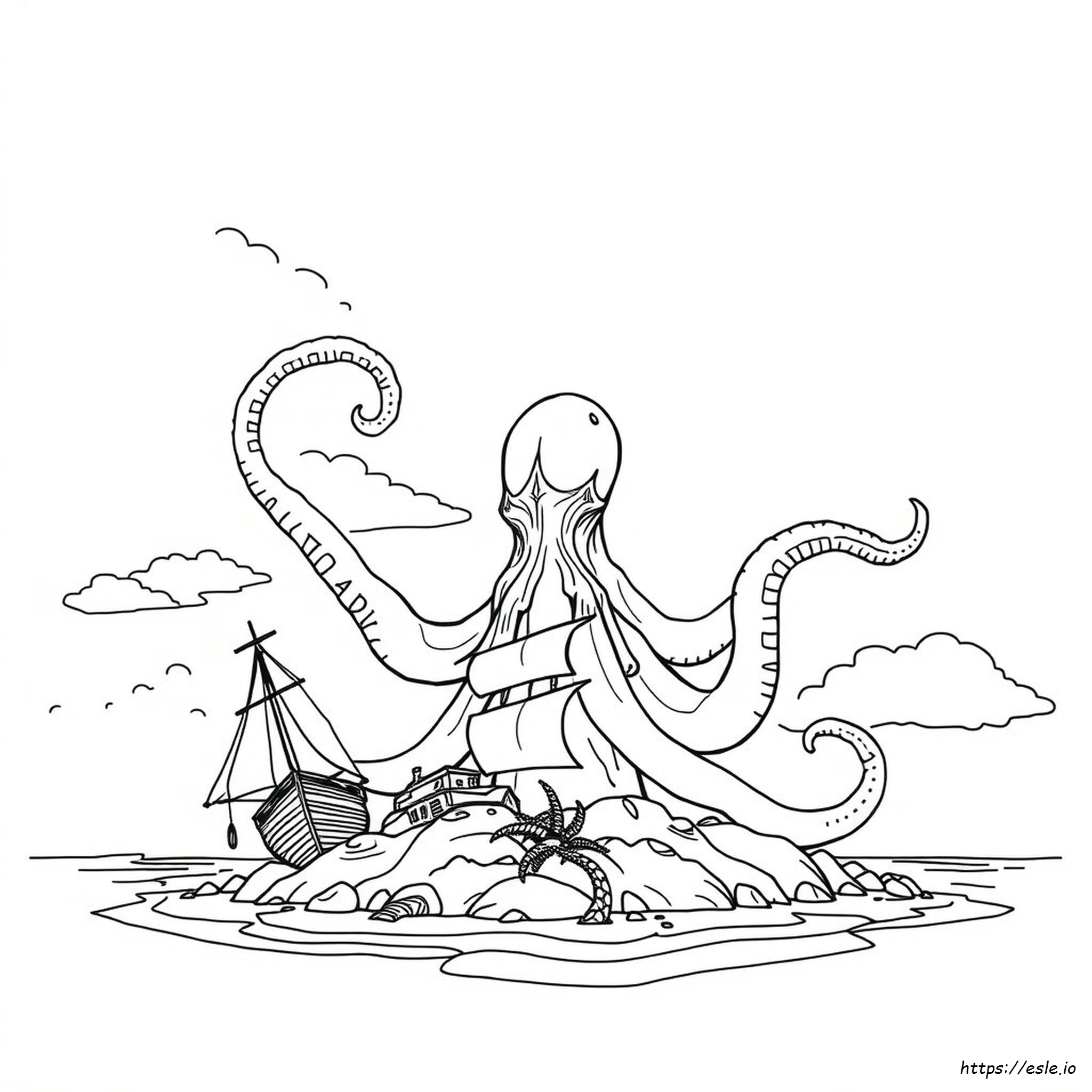 Kraken Gambar Mewarnai