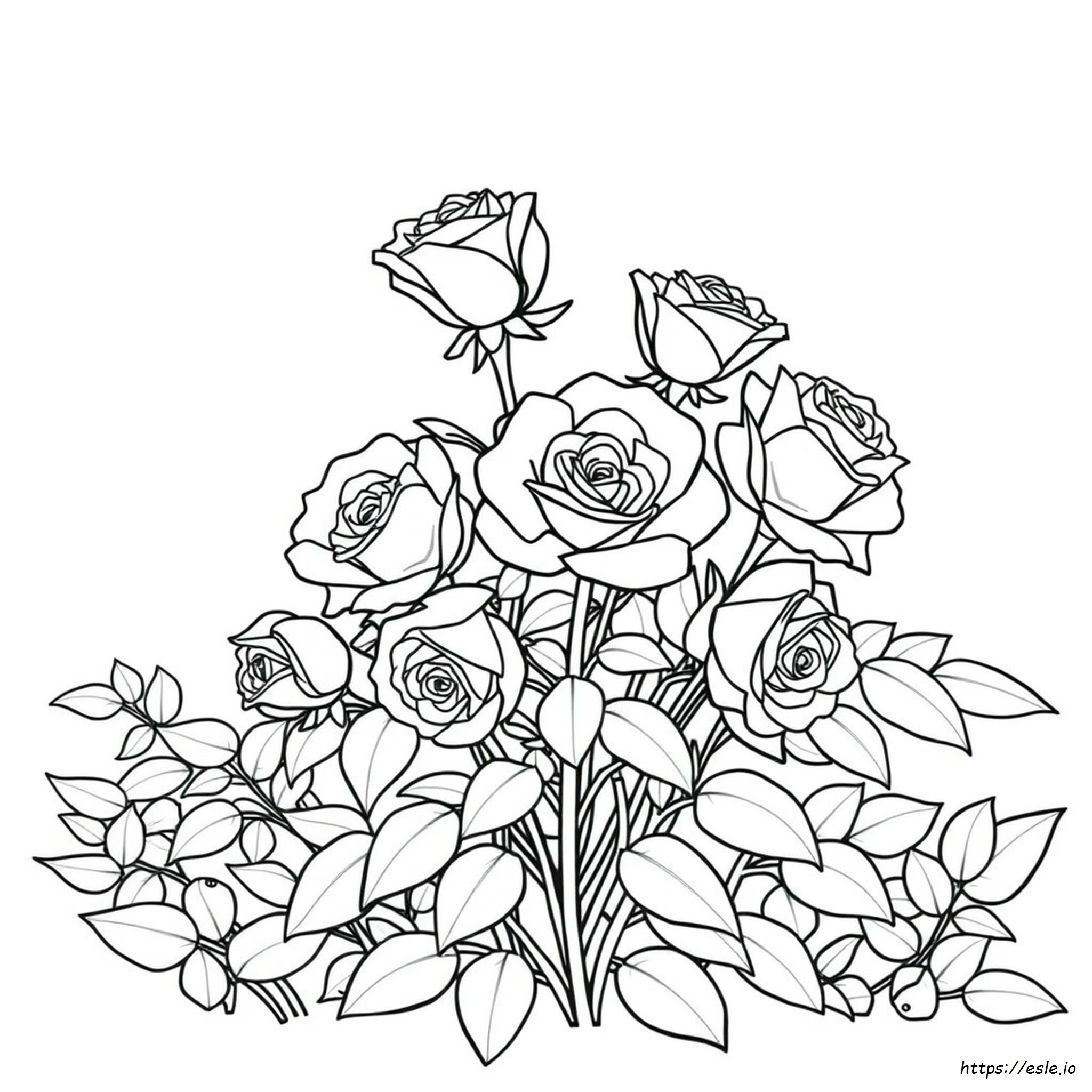 Bunch Of Roses Coloring Pages