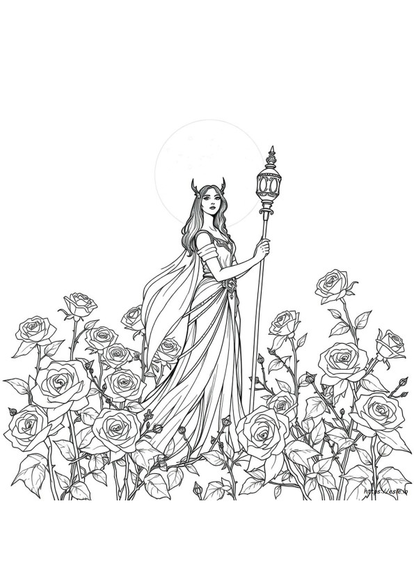 Coloriage Un Palais D'épines Et De Roses