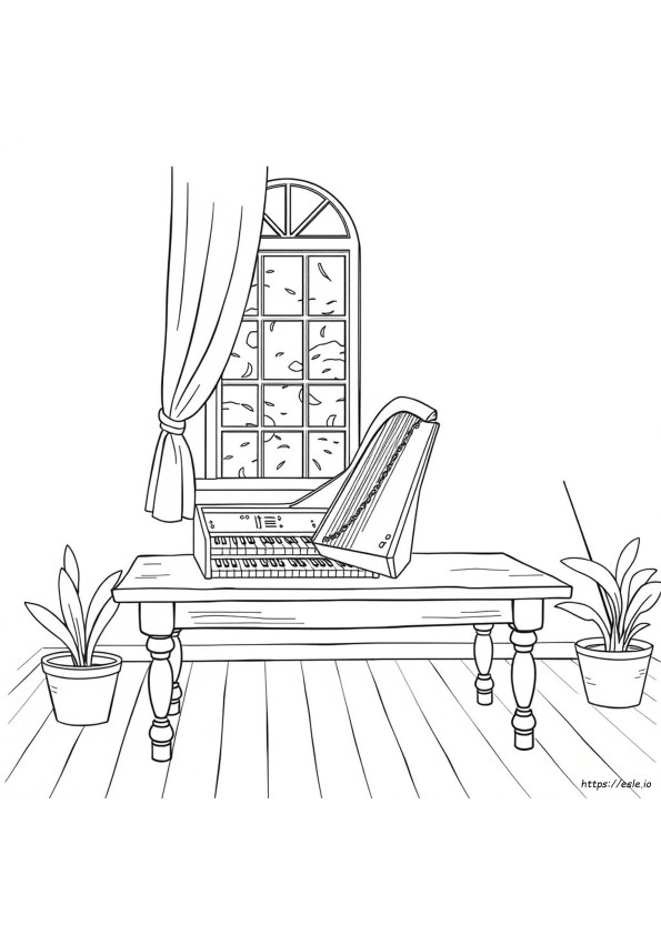 Harpsichord Coloring Page