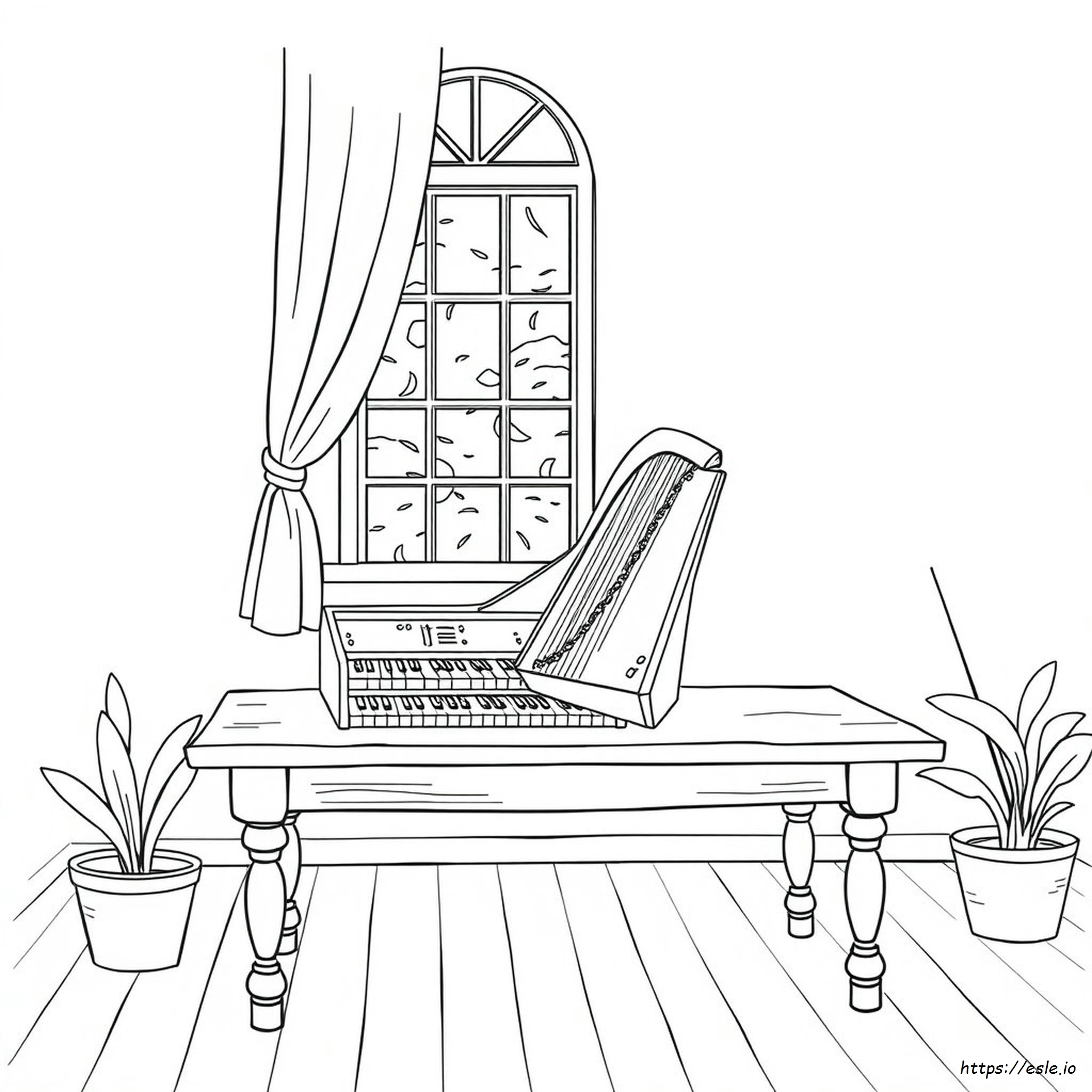 Harpsichord Coloring Page
