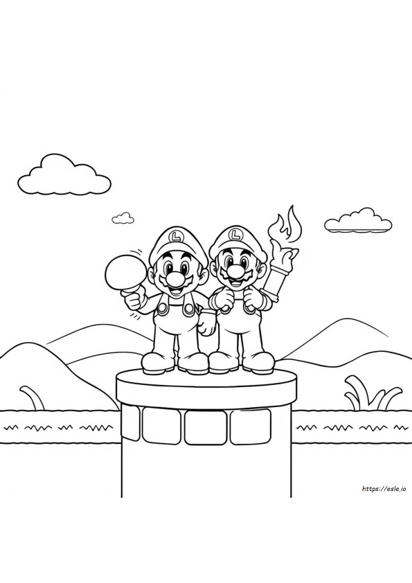 Mario Brothers Colouring Pages