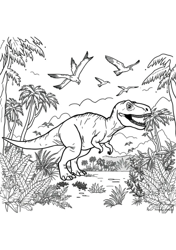 Tulostettavat Jurassic World Dinosaurus Värityskuvat