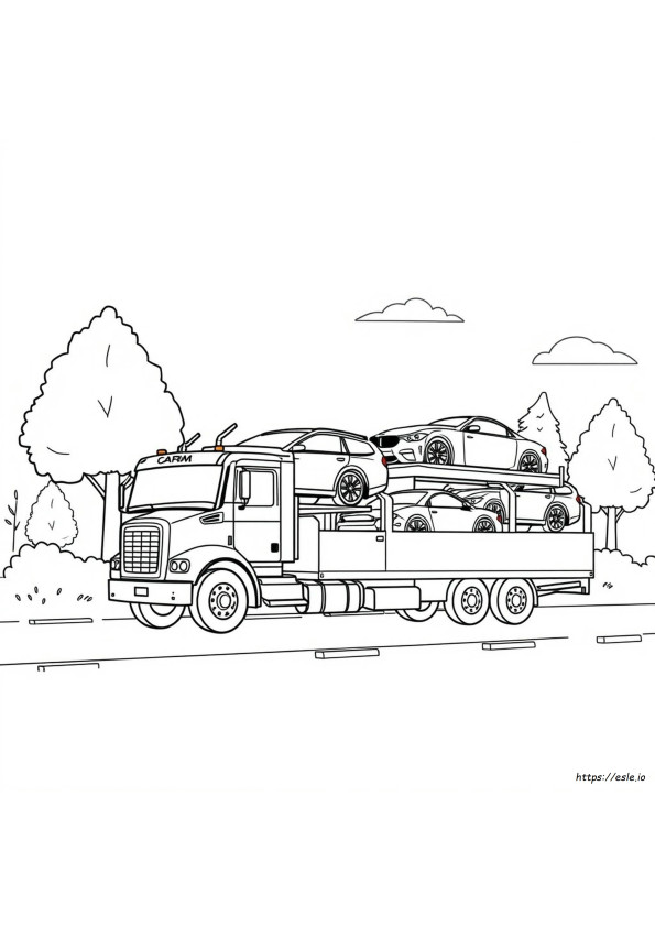 Car Carrier Truck Coloring Pages