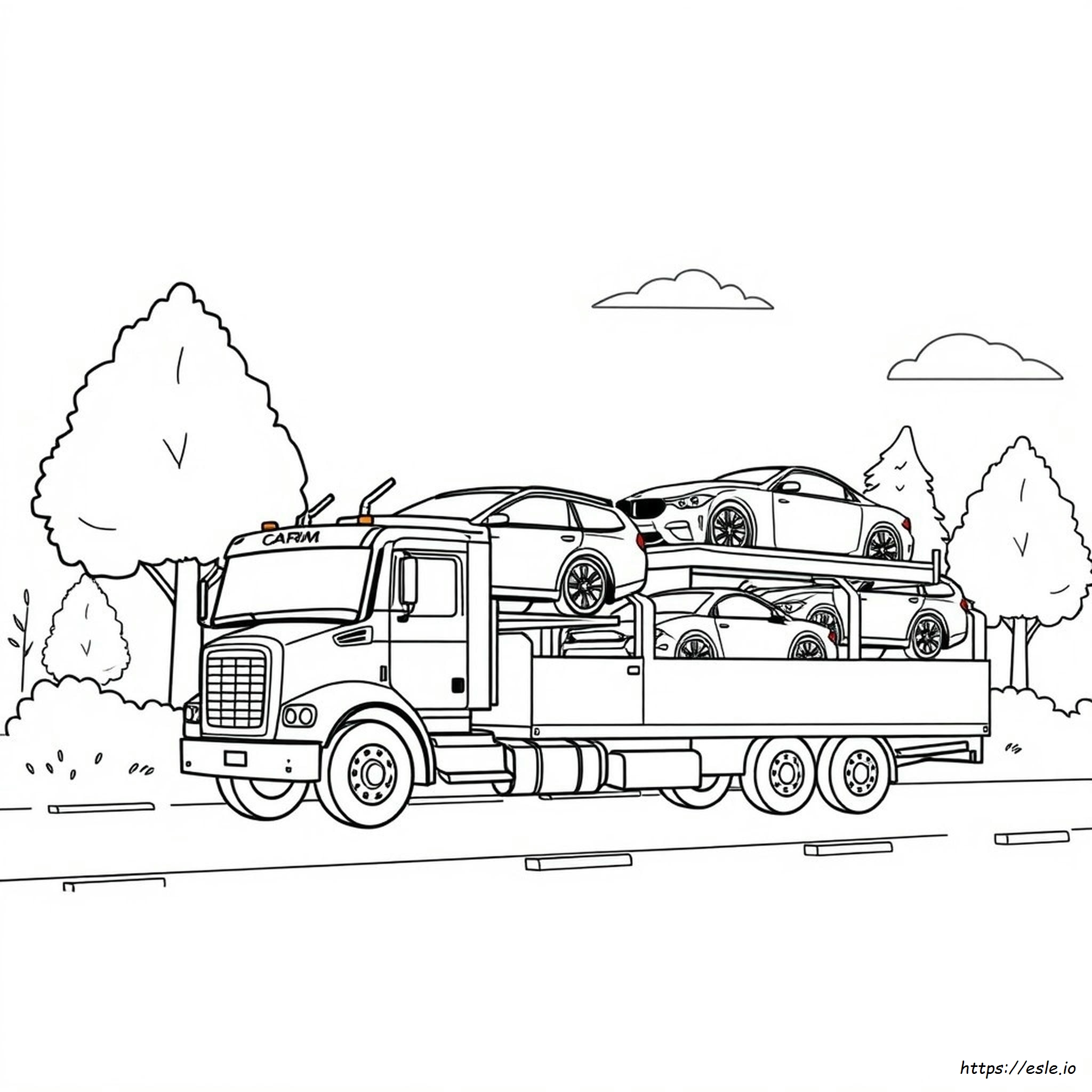 Car Carrier Truck Coloring Pages