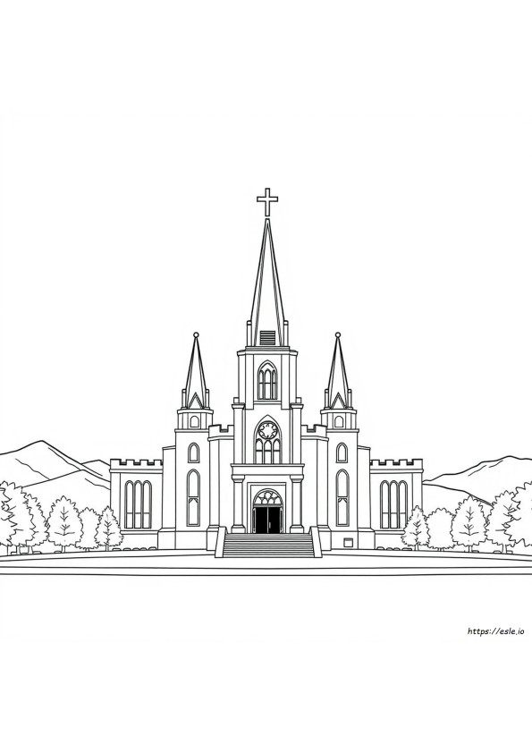 Brigham City Temple Coloring Page