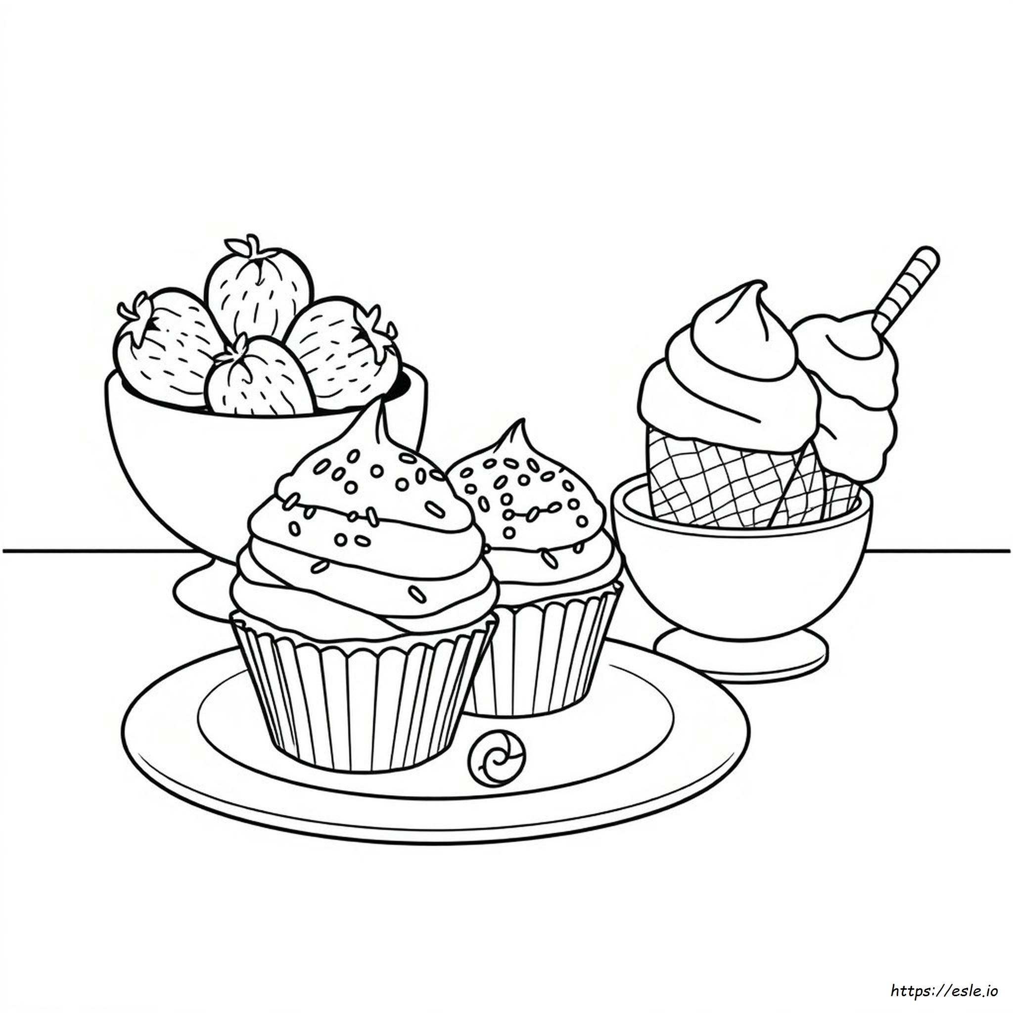 Pagini De Colorat Cu Mâncare Drăguță De Printat