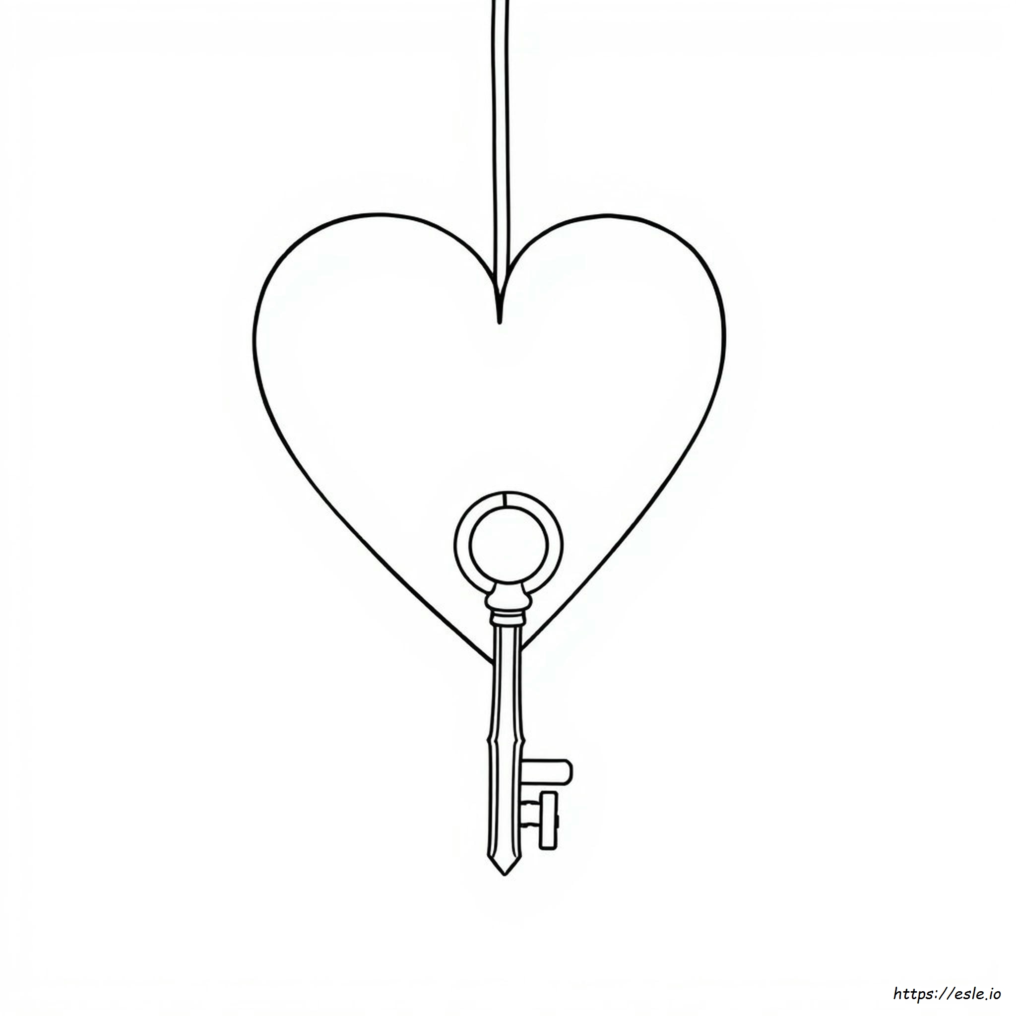 Heart And Key Coloring Pages