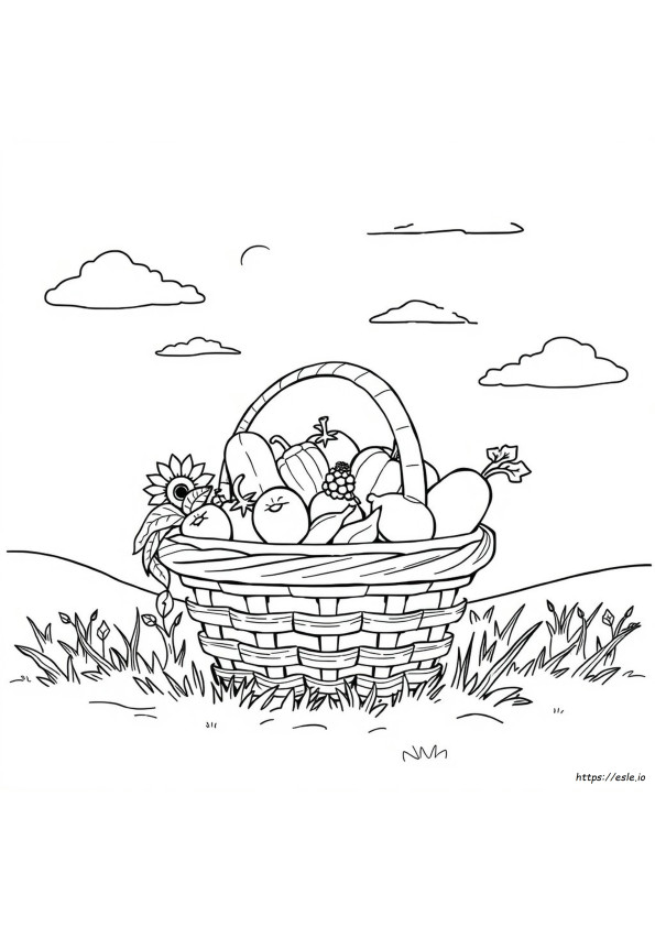 Harvest Basket Coloring Page
