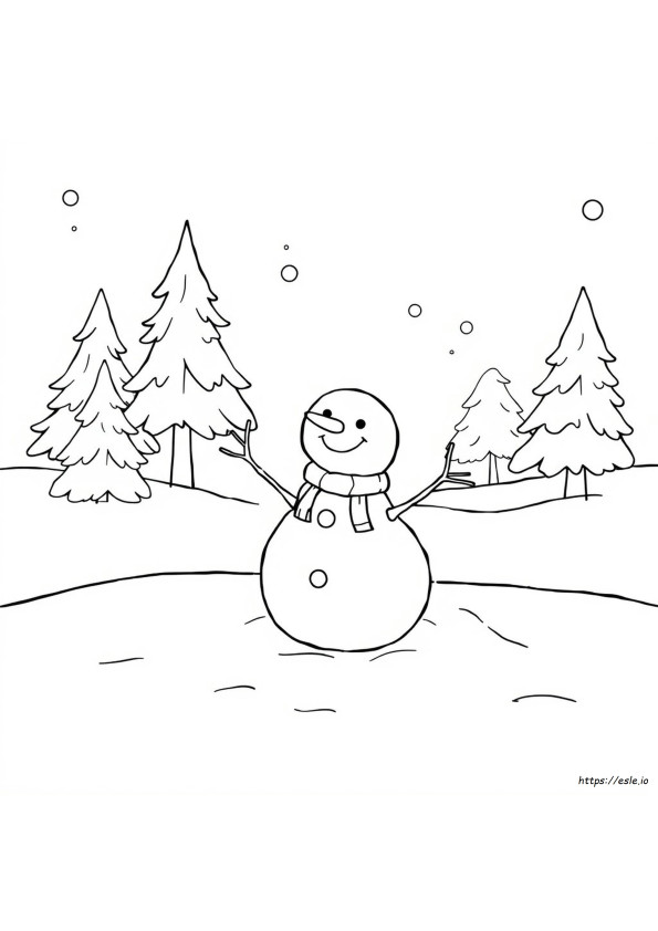 Snow Man Coloring Page