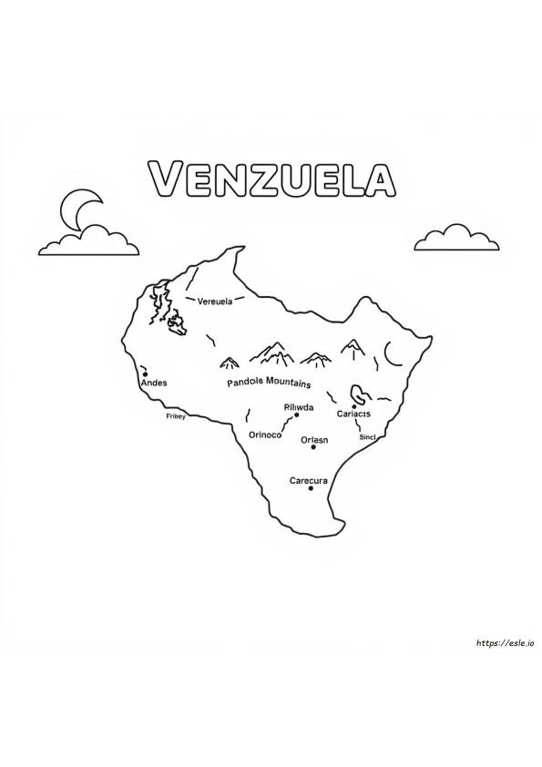 Venezuela Landkarte Ausmalbilder
